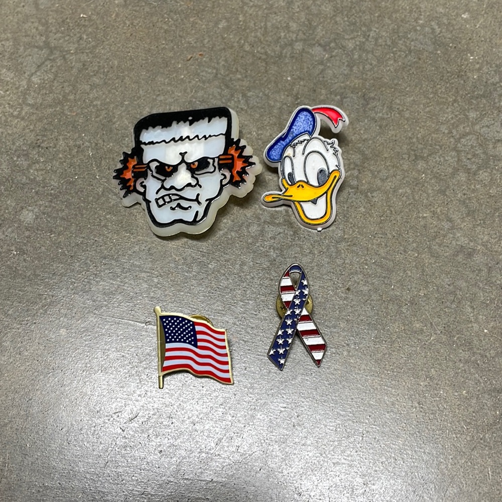 American Flag Pin, Halloween Pin, Donald Duck Pin